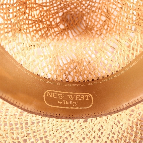 Vintage Bailey U Rollit Cowboy Hat Straw Western Rodeo With Feather accent - Picture 3 of 5